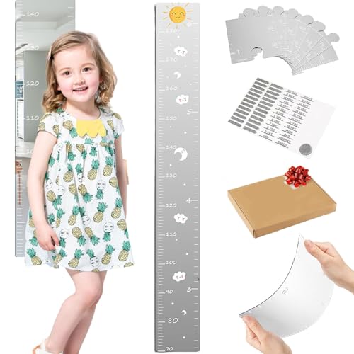 Image of Growth Chart Mirror, Puzzle Mirror Growth Chart, Mirror Growth Chart for Wall, Growth Chart for Wall Mirror, Growth Chart Mirror for Kids, Foldable Height Measuring Mirror, Bedroom Wall Decor(Style C)