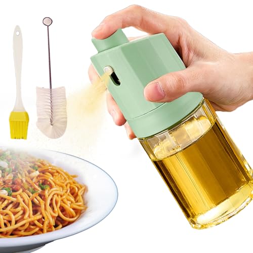 Zibeem Pulverizador de para Cocinar,Dispensador de Alimenticio Transparente Antigoteo de 230 ml con Brocha | Dispensador De Para Cocina,para Vinagre Fritura Asado Barbacoa Parrilla