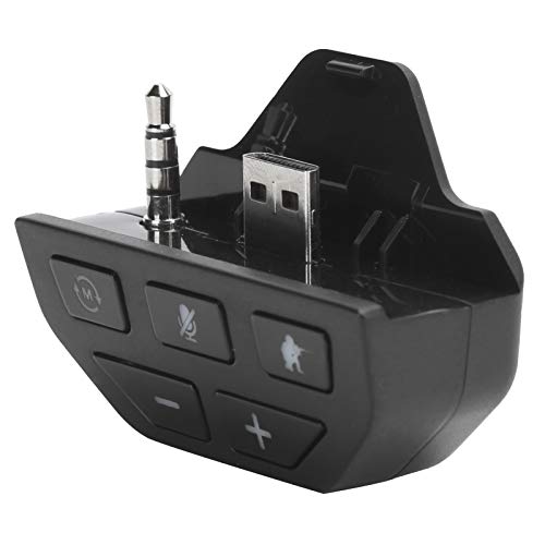 Image of Qiilu Stereo Headset Adapter, Headset Adapter Controller Audio Adapter Headphone Converter for One Gamepad Black