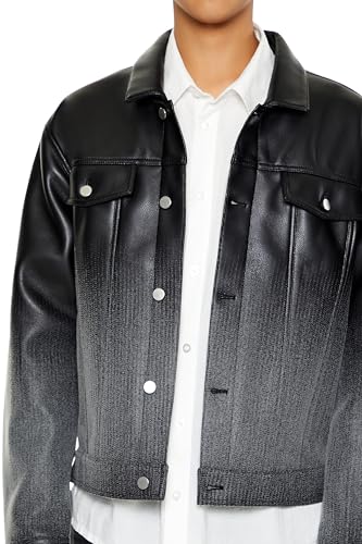 Forever 21 Men's Ombre Faux Leather Moto Jacket3