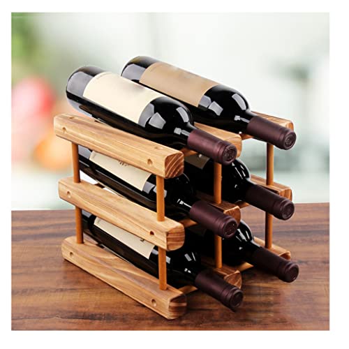 Pequeño soporte de vino de madera para 6 botellas miniatura 1