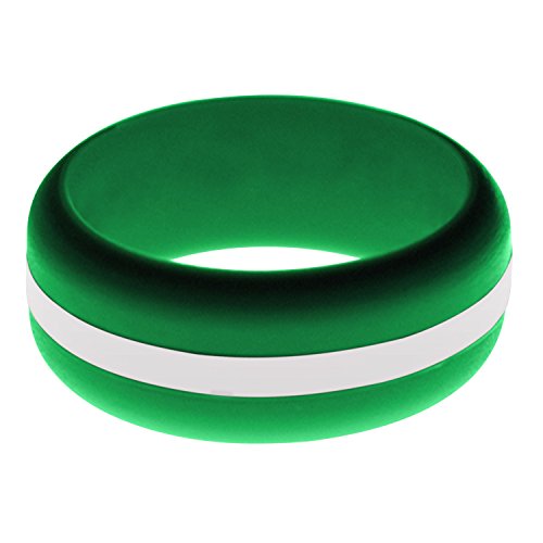 FLEX Ring - Womens Mens Green Silicone Ring - Changeable Color Bands - Many Colors - Safe, Durable, Everyday Wear Wedding Band - 1 Ring - Sizes 4-16