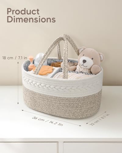 Maliton Diaper Caddy Organizer for Baby, Cotton Rope Baby Gift Basket, Portable Diaper Organizer for changing table, Nursery Storage Organizer, Shower Gifts for Newborn,baby essentials