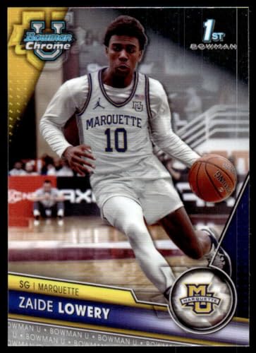 2023-24 BOWMAN UNIVERSITY CHROME #99 ZAIDE LOWERY MARQUETTE GOLDEN EAGLES BASKETBALL OFFICIAL TRADING CARD OF NBA