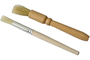 Coffee Grinder Cleaning Brush 2Pcs, Wood Handle & Natural Bristles Wood Dusting...