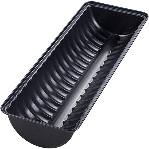 webake Rehrückenbackform 33 cm Rehrückenform mit Antihaftbeschichtung Ciabattaform Kastenform Brotbackform Rehrücken Backform für Stollen, schwarz Stollenform, Menge: 1 Stück