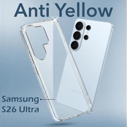 Image of DIZORO Compatible with Samsung Galaxy S26 Ultra 5G Back Cover Case Clear,[ Anti Yellow ][Military Grade Protection] Hard PC Back Cover Transparent