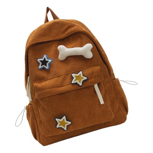 Mochila de pana estética Y2K japonesa escolar y casual para estudiantes