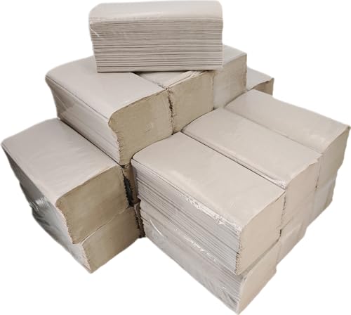 Higiene Online Toallas Secamanos Recicladas Zig-Zag | Paquetes de 200 Unidades | Papel Kraft Ecológico 2 Capas | Econature (4000)