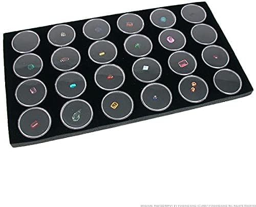 Miniatura 3 de FindingKing - Vitrina de cristal para joyas, 24 tarros de gemas