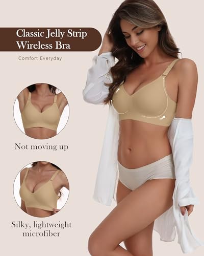 Comfortable Wireless Seamless Bras for Women Soft Support Push Up Full Coverage No Underwire Everyday T Shirt Bra2