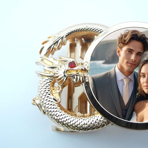 Mens Custom Ratchet Belt,Customized Photo Dragon Buckle Genuine Leather Belt,Personalized Gift for Men 51"3