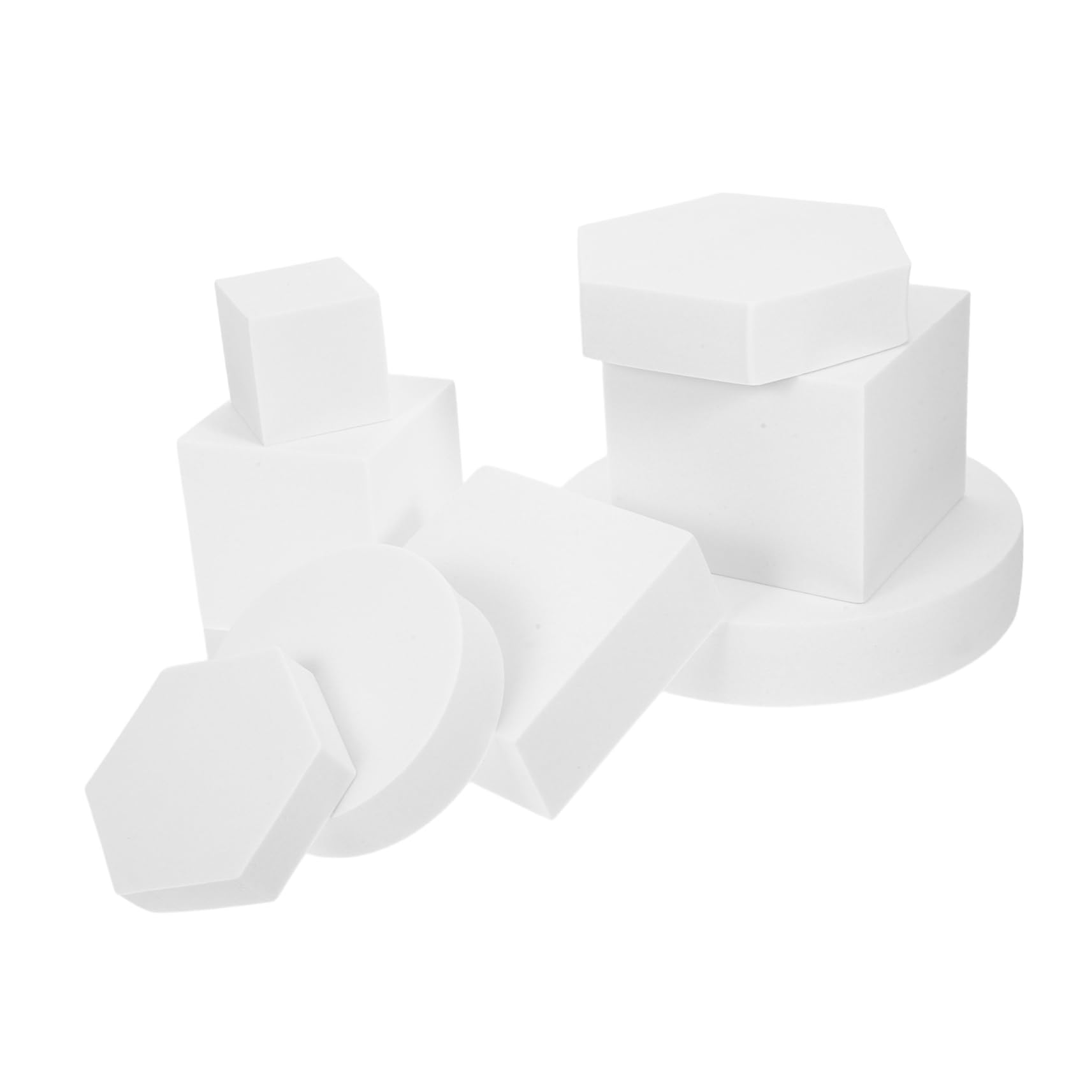 LALAFINA Accessoires Photographie Lot de 8 Cubes Géométriques Légers en Mousse Blanche pour Décoration et Photographie de Bijoux