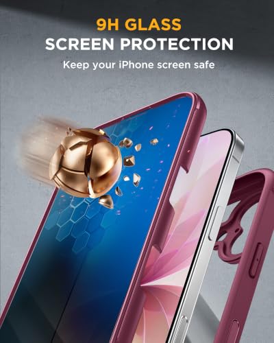 Image of Miracase for iPhone 17 Case with Privacy Screen Protector, Deep Magenta