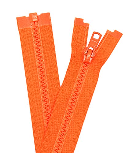 Ykk 25" Vislon Zipper ~ Ykk #5 Molded Plastic Sport Zipper ~ Separating - 523 Orange (1 Zipper/Pack) #TOP2