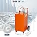 45 Gallon Fuel Caddy,Fuel Storage Tank with Manual Transfer Pump,Gasoline Diesel Fuel Container for Cars, Lawn Mowers, ATVs, Boats, More, Orange