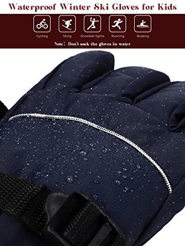 Cooraby 2 Packs Kids Winter Ski Gloves Thick Warm Snow Gloves Waterproof Unisex Mitten Gloves For Girls Boys #TOP3