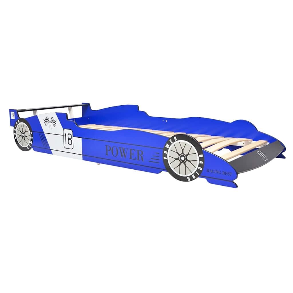 vidaXL Letto Cameretta per Bambini Auto da Corsa 90x200 cm Blu Lettino Bimbi