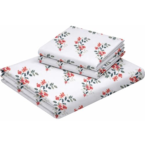 Image of Raymond Bedsheet 100% Cotton Feel Bedsheets 200 TC for Double Bed King Size (108 x108 Inch) with 2 Large Size Pillow Covers | Soft and Breathable | Wrinkle-Free | Premium Printed Design Luxe Maroon
