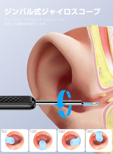 Niceter 耳かき カメラ付き【2025年新改良&1500万画質】Niceter カメラ付き耳かき 耳掃除 3.6mm極細レンズ 左右反転機能 専用APP イヤースプーン IP67防水 WIFI接続 スマホ/タブレット/IOS/Android対応 耳のケア 耳垢除去 録画 写真 Type-C充電 子供/大人/お年寄り 耳垢クリーニング 耳掻きカメラ の商品画像 3