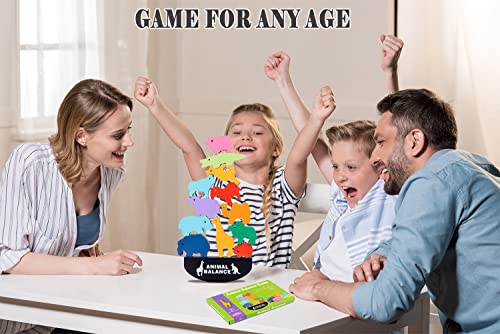 Wooden Blocks Stacking Toys For Kids, Aulegu Animal Balance Game For Toddler, Fine Motor Skill Toys For 3 4 5 6 7 Year Old, Farm Animal Shape #TOP2