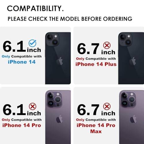 Image of RIGGEAR Shockproof Tough Hybrid Armor 360 Rotating Magnetic Ring Stand Back Cover Case Compatible with MagSafe Accessories for iPhone 14 (Smoke Black Matte PC and Black TPU Bumper)