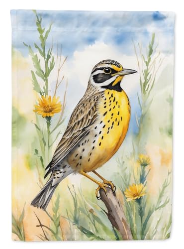 Caroline's Treasures North Dakota Western Meadowlark Garden Flag Mailbox Flag