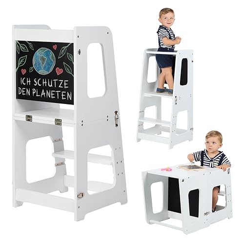 KYWAI® Montessori Lernturm ab 1 Jahr Klappbar Groß– 2-in-1 Premium...