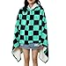 Juejuezi Hooded Wearable Blanket Hoodie Throw Blanket Cloak Cosplay Costume Shawl Wrap Nap Quilt 160x100 cm/63x40in(Green,One Size)