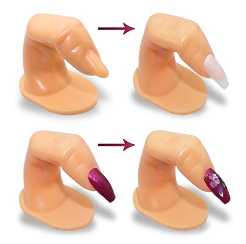 Kit Com 5 Dedos Postiços Treinamento Para Manicure Unhas Gel Acrigel Fibra de Vidro