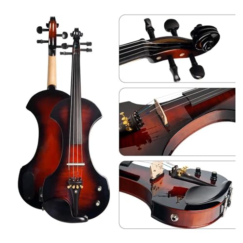 Violon électrique bois massif pack instruments a cordes archet et étui