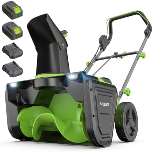 STEELITE 40V(2X20V) Cordless Snow Blower, 20-Inch Snow Thrower 85...