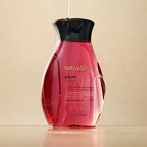 Nativa SPA by O Boticario Plum Body Oil, Enriched with Purified Quinoa Drops to Boost Hydration, 6.8 Ounce