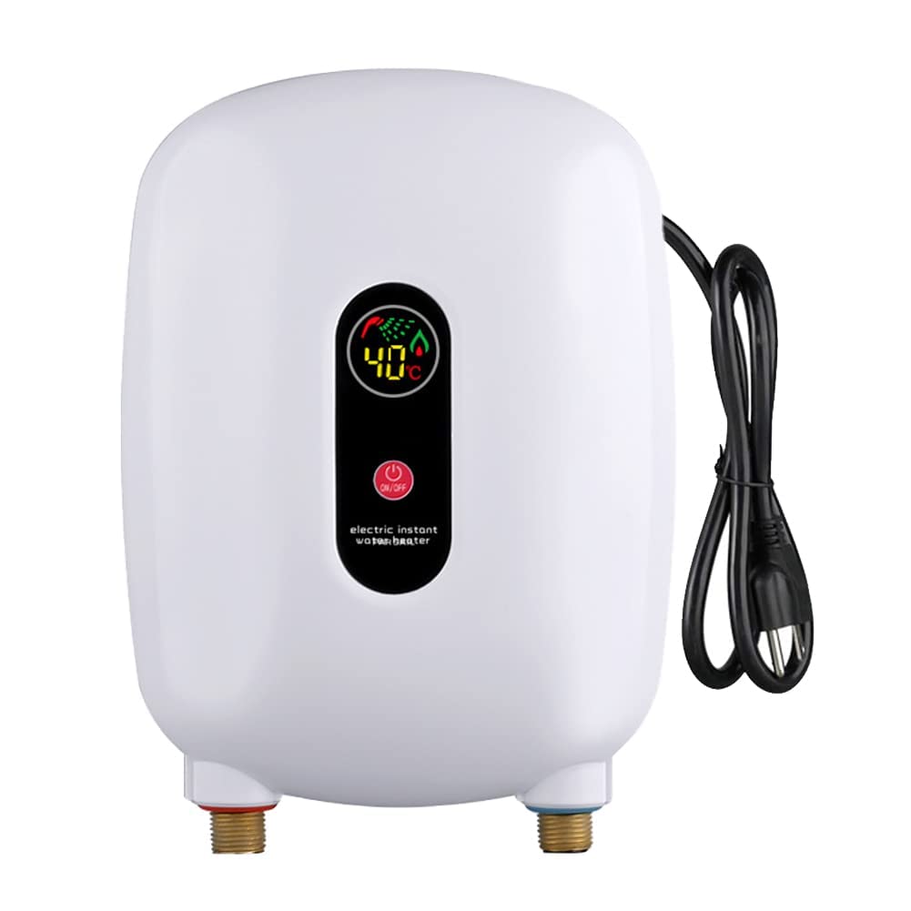小型給湯器 電気タンクレス給湯器 電気温水器 3000W インスタント温水器高効率給湯器瞬間湯沸かし LCDデジタル温度表示 節電 節水 防水  過熱保護 水と電気の分離 漏電防止