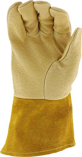 Ironcat 6021 Pigskin Mig Welding Gloves – Medium, Insulated Top Grain Work Safety Gear, Straight Thumb, Kevlar Construction #TOP3