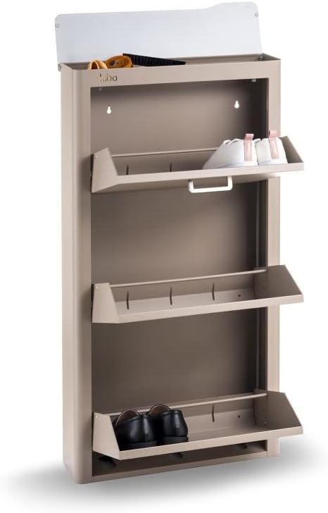 DON HIERRO – KIBO | 9 Pair Shoe Storage Organizer | Shoe Shelf for Closet Organization | Narrow Vertical Shoe Rack | Modern Shoe Cabinet for Closet Bathroom and Front Door Entrances | Made in Spain
