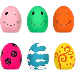 SCHITEC Squeaky Dog Toys, [6 Pack] Puppy Toy Soft Bouncing Egg Balls with Squeaker, Interactive Latex Rubber Pet Ball for Puppies Small Breed