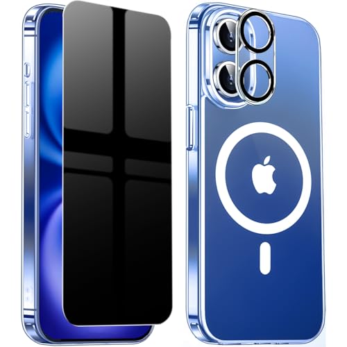 Coque de confidentialité iPhone 16 Plus magnétique transparente premium