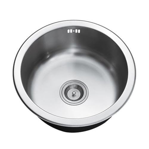 Évier de cuisine moderne inox rond 32 cm cuve intégrée