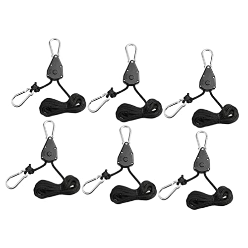 POPETPOP 6pièces Suspensions Pour Lampes De Culture Avec Cordes Réglables Et Crochets De Levage Lot