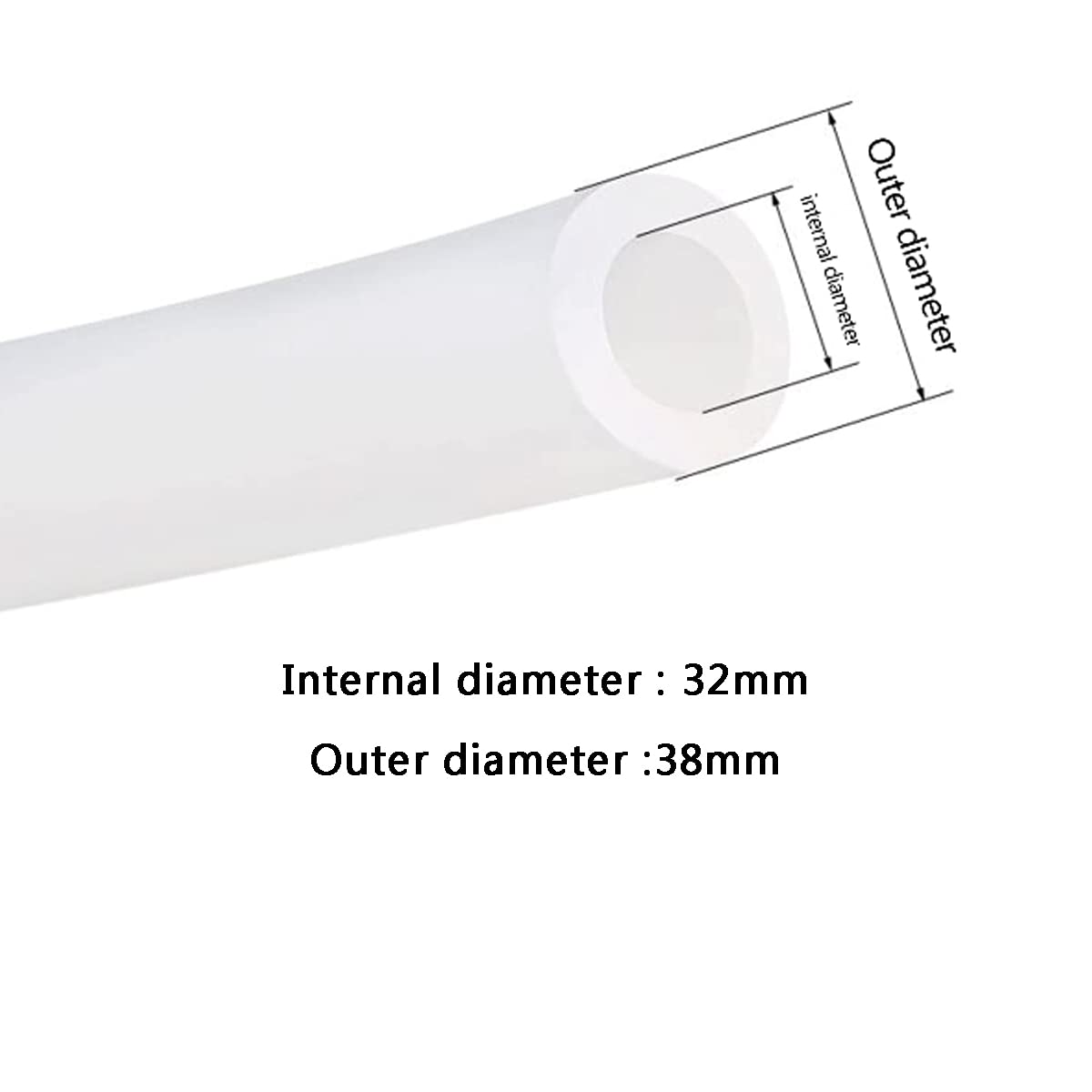 Produktbild von Silikonschlauch 22x26 Mm – 1 M Lang, Transparent, Temperaturbeständig -76 Bis +428 °F, Für Pumpen