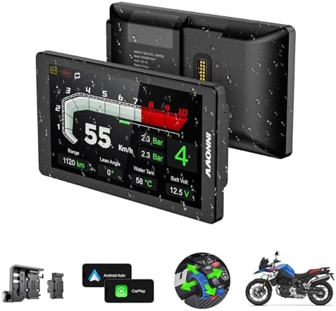 INNOVV N2 Wireless CarPlay & Android Auto for BMW Motorcycle - 6.5-inch Display, IP67 Weatherproof, BMW WonderWheel Compatible, Plug-and-Play with TPMS/Fuel/RPM Data