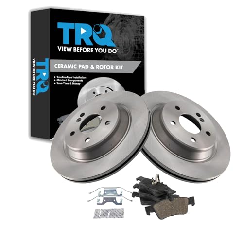 Image of TRQ Rear Brake Pad and Rotor Set Ceramic Compatible with 2003 Mercedes-Benz CL500 2003-2006 S430 S500