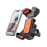 Grefay 2023 自転車用 スマホ ホルダー スタンド 簡単取付 ロードバイク ワンタッチ スマートフォンホルダー, 自転車携帯ホルダー, 自転車すまほホルダー, クロスバイク用 携帯置き, サイクリング フォルダー, バイク用 スマホ固定, ケータイホルダー, オートバイ 落下防止, 4.7－6.8インチのスマホ，22-32mmのハンドル径に対応 (Orange)