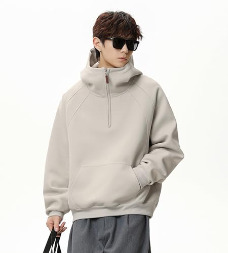 Colorful world Hoodies for Men Pullover Half Zip Long Sleeve Hoodie Casual Sweatshirt with Pocket2