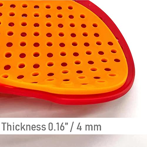 Ez Kitchen 2 Pcs Reusable Silicone Air Fryer Liners, Silicone Air Fryer Baking Mats, Air Fryer Liners Round, Baking Parchment Non-Stick Mats, Round Size 8" And 9", Orange And Red, Set Of 2 #TOP3