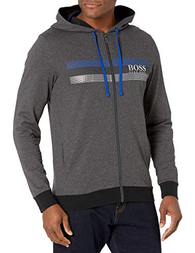 Hugo Boss BOSS Men's Authentic Full Zip Hooded Jacket, Dark Cement, M