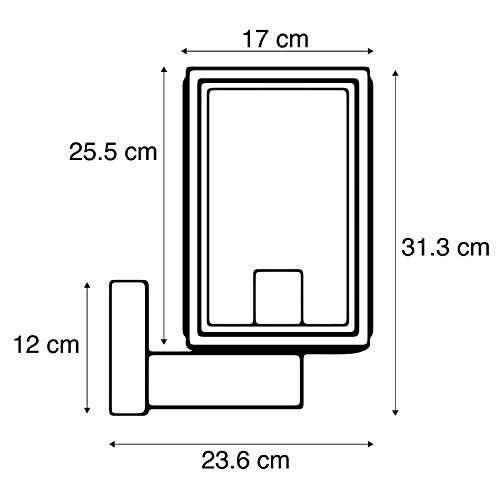 Qazqa Industrie außen Wandleuchte, Außenlampe, Wandlampe für den Garten - Sutton - Schwarz, max. 100W, Geeignet für LED, 17cm, IP44, Würfel
