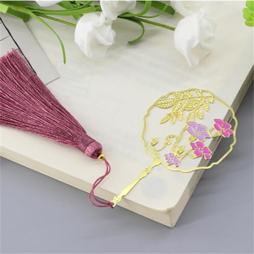 Marque-page en métal Pétunia de luxe avec son pompon élégant