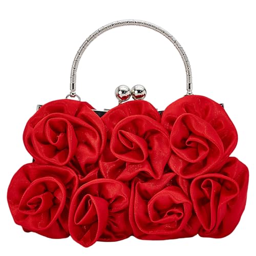 Clutch Purses for Women Satin Evening Purses for Women Red Clutch Wedding Purse Cocktail Party Prom Dressy Handbags